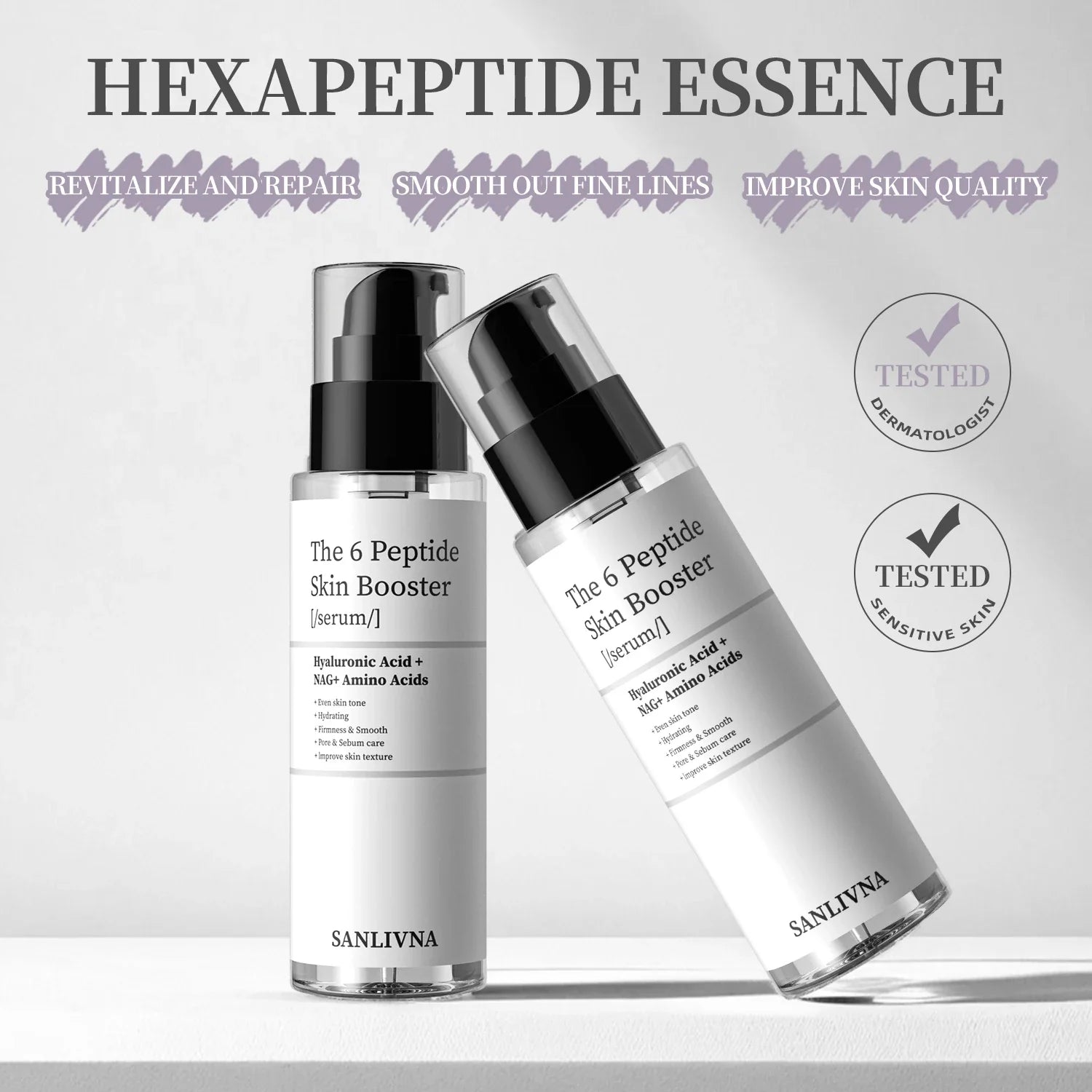 The 6 Peptide Skin Booster Sérum | Sérum Anti-Rides, Éclat et Hydratation