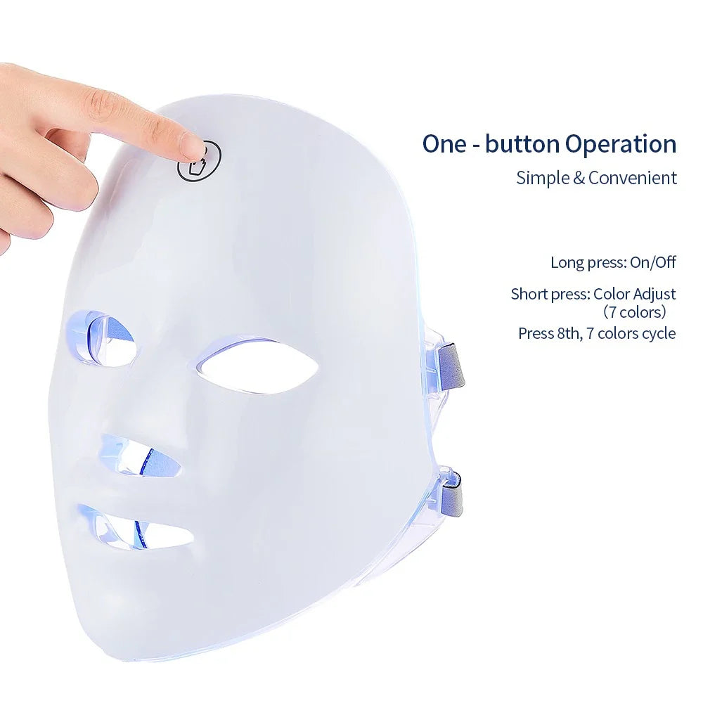 Masque LED Visage Rechargeable | Soin Professionnel Anti-Âge et Éclat